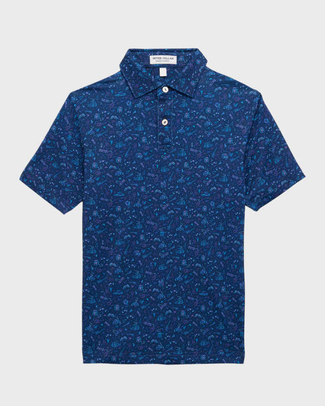 Boy's Youth Performance Printed Polo Shirt, Size XS-